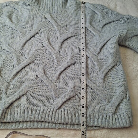 Madewell Cable Turtleneck Sweater Sz S Crop Chunky Preppy Boho Somervell - Picture 10 of 11